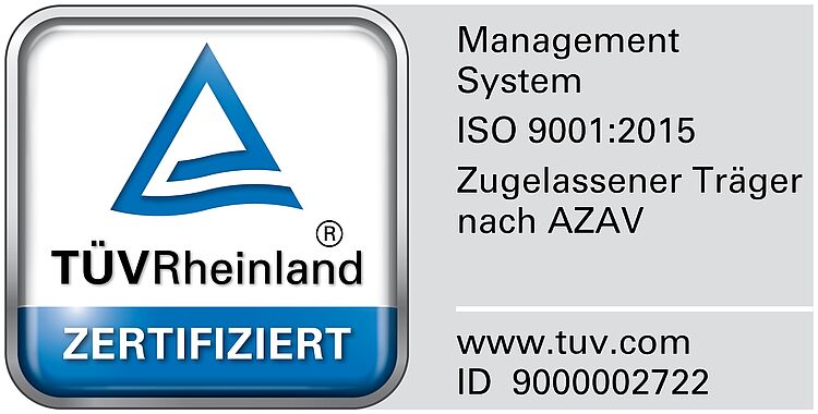 Zertifikat TÜV nach ISO 9001:2015